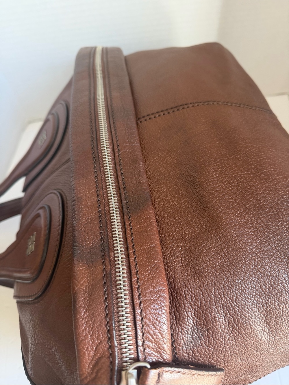 Givenchy Brown Leather Satchel with Gold-Tone Hardware - Picture 5 of 15